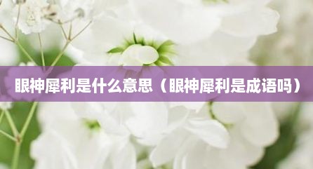眼神犀利是什么意思（眼神犀利是成语吗）