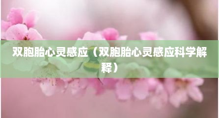 双胞胎心灵感应（双胞胎心灵感应科学解释）