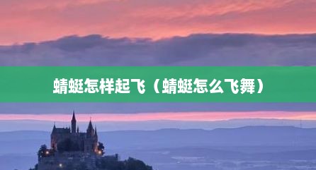 蜻蜓怎样起飞（蜻蜓怎么飞舞）