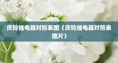 庆铃继电器对照表图（庆铃继电器对照表图片）