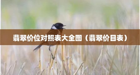 翡翠价位对照表大全图（翡翠价目表）