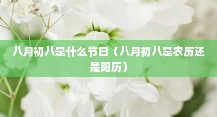 八月初八是什么节日（八月初八是农历还是阳历）