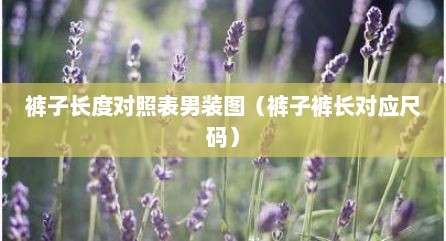 裤子长度对照表男装图（裤子裤长对应尺码）
