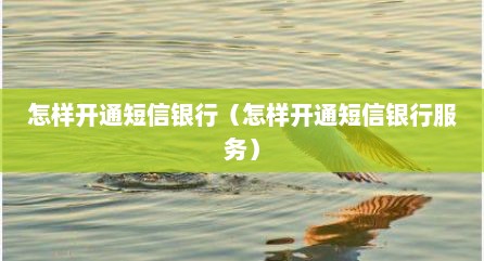 怎样开通短信银行（怎样开通短信银行服务）