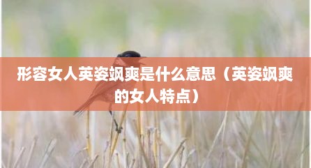 形容女人英姿飒爽是什么意思（英姿飒爽的女人特点）