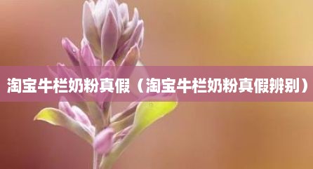 淘宝牛栏奶粉真假（淘宝牛栏奶粉真假辨别）