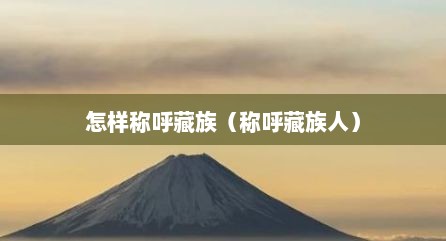 怎样称呼藏族（称呼藏族人）
