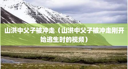 山洪中父子被冲走（山洪中父子被冲走刚开始逃生时的视频）