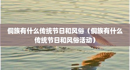 侗族有什么传统节日和风俗（侗族有什么传统节日和风俗活动）