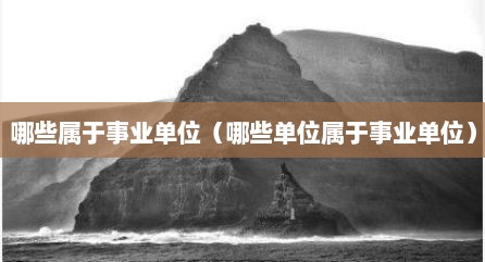 哪些属于事业单位（哪些单位属于事业单位）