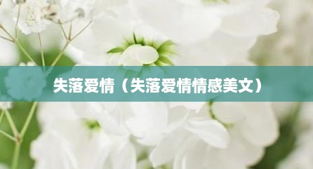 失落爱情（失落爱情情感美文）