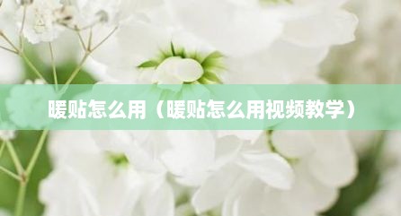 暖贴怎么用（暖贴怎么用视频教学）
