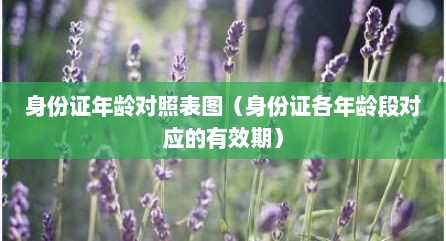 身份证年龄对照表图（身份证各年龄段对应的有效期）