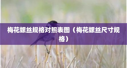 梅花螺丝规格对照表图（梅花螺丝尺寸规格）