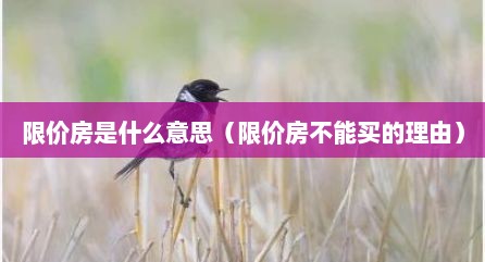 限价房是什么意思（限价房不能买的理由）