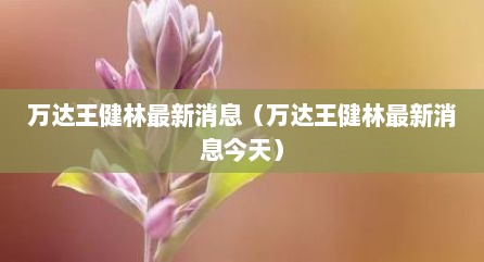 万达王健林最新消息（万达王健林最新消息今天）