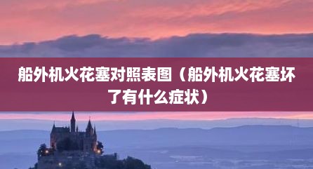 船外机火花塞对照表图（船外机火花塞坏了有什么症状）