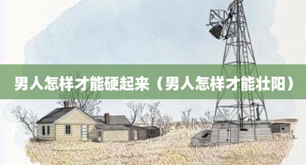 男人怎样才能硬起来（男人怎样才能壮阳）