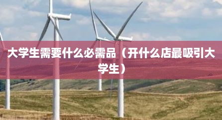 大学生需要什么必需品（开什么店最吸引大学生）