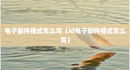 电子邮件格式怎么写（id电子邮件格式怎么写）