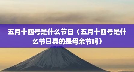 五月十四号是什么节日（五月十四号是什么节日真的是母亲节吗）