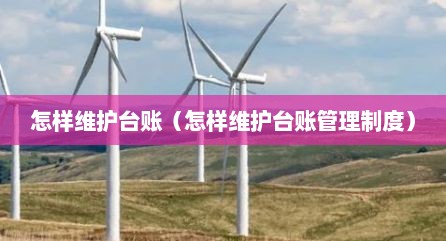 怎样维护台账（怎样维护台账管理制度）