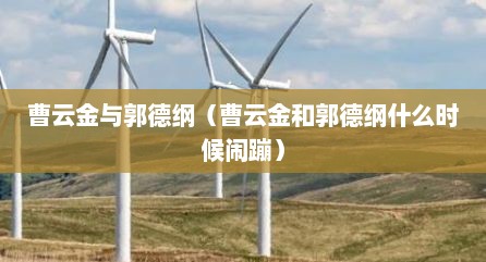 曹云金与郭德纲（曹云金和郭德纲什么时候闹蹦）