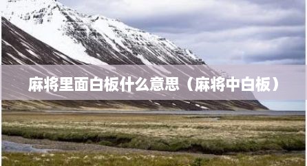 麻将里面白板什么意思（麻将中白板）