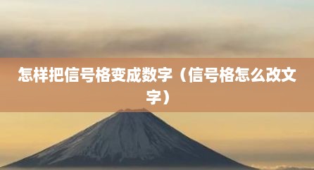 怎样把信号格变成数字（信号格怎么改文字）