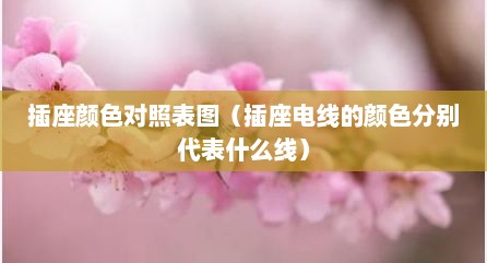 插座颜色对照表图（插座电线的颜色分别代表什么线）