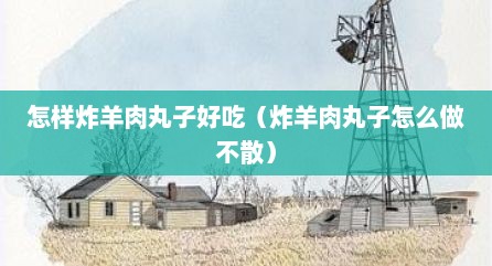 怎样炸羊肉丸子好吃（炸羊肉丸子怎么做不散）