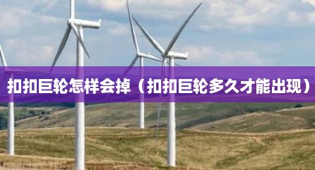 扣扣巨轮怎样会掉（扣扣巨轮多久才能出现）