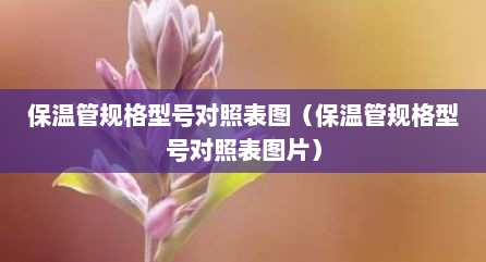 保温管规格型号对照表图（保温管规格型号对照表图片）