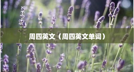 周四英文（周四英文单词）