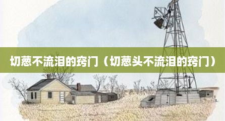 切葱不流泪的窍门（切葱头不流泪的窍门）