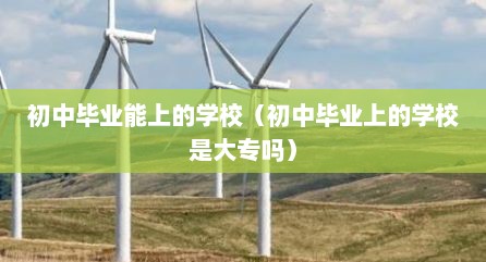 初中毕业能上的学校（初中毕业上的学校是大专吗）