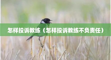怎样投诉教练（怎样投诉教练不负责任）