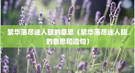繁华落尽迷人眼的意思（繁华落尽迷人眼的意思和造句）
