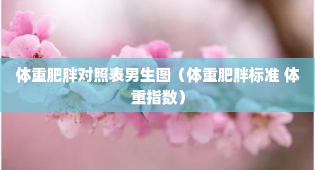 体重肥胖对照表男生图（体重肥胖标准 体重指数）