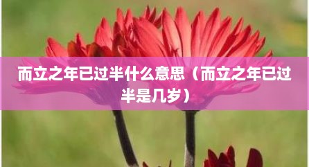 而立之年已过半什么意思（而立之年已过半是几岁）