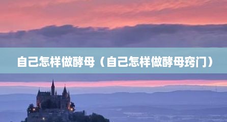 自己怎样做酵母（自己怎样做酵母窍门）