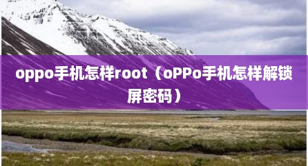 oppo手机怎样root（oPPo手机怎样解锁屏密码）