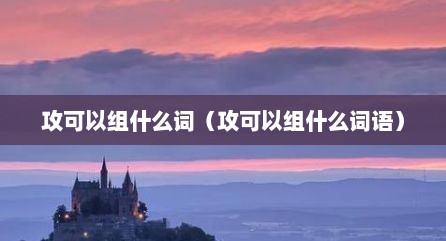 攻可以组什么词（攻可以组什么词语）