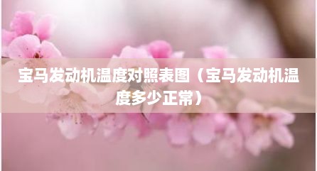 宝马发动机温度对照表图（宝马发动机温度多少正常）