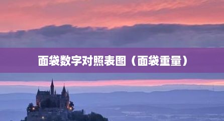 面袋数字对照表图（面袋重量）