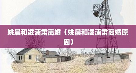 姚晨和凌潇肃离婚（姚晨和凌潇肃离婚原因）