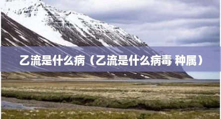 乙流是什么病（乙流是什么病毒 种属）