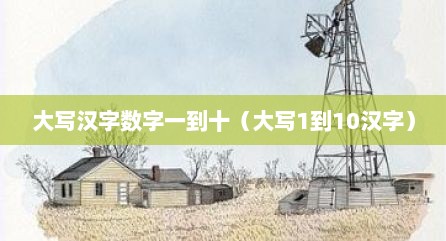 大写汉字数字一到十（大写1到10汉字）