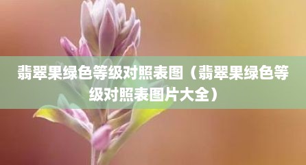 翡翠果绿色等级对照表图（翡翠果绿色等级对照表图片大全）
