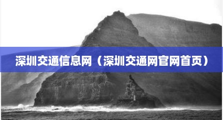 深圳交通信息网（深圳交通网官网首页）